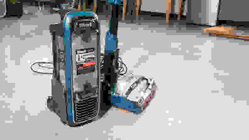 The lift-away feature transforms a Shark upright into a canister with no wheels.